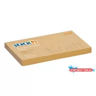   Öntapadó jegyzettömb, 76x127 mm, 100 lap, STICK N "Kraft Notes", barna