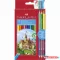 Színes ceruza készlet, hatszögletű, FABER-CASTELL, 12 különböző szín + 3 db bicolor ceruza