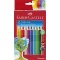 Színes ceruza készlet, háromszögletű, FABER-CASTELL "Jumbo Grip", 12 különböző szín