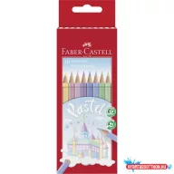   Színes ceruza készlet, hatszögletű, FABER-CASTELL, 10 különböző pasztell szín
