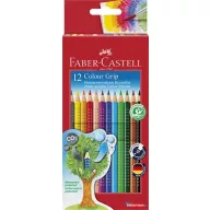   Színes ceruza készlet, háromszögletű, FABER-CASTELL "Grip 2001", 12 különböző szín