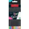 Színes ceruza készlet, háromszögletű, FABER-CASTELL "Black Edition",  6-6 különböző neon és pasztell szín