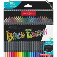  Színes ceruza készlet, háromszögletű, FABER-CASTELL "Black Edition",  100 különböző szín