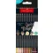 Színes ceruza készlet, háromszögletű, FABER-CASTELL "Black Edition",  12 különböző bőrszín