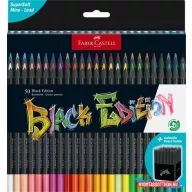   Színes ceruza készlet, háromszögletű, FABER-CASTELL "Black Edition",  50 különböző szín