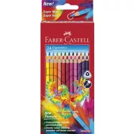   Színes ceruza készlet, háromszögletű, FABER-CASTELL "Papagáj", 24 különböző szín