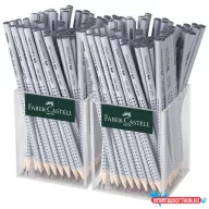   Grafitceruza display, HB, háromszögletű, FABER-CASTELL "Grip 2001", ezüst