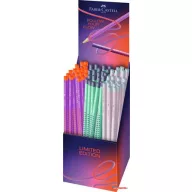   Grafitceruza display, B, háromszögletű, FABER-CASTELL "Grip 2001 Flow", vegyes színek