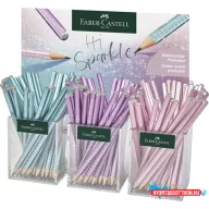   Grafitceruza display, B, háromszögletű, FABER-CASTELL "Sparkle", metál színek