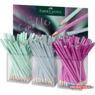   Grafitceruza display, B, háromszögletű, FABER-CASTELL "Sparkle Aurora", vegyes színek