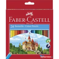   Színes ceruza készlet, hatszögletű, FABER-CASTELL "Classic", 24 különböző szín