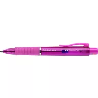   Golyóstoll, 1 mm, XB, nyomógombos, fukszia testszín, FABER-CASTELL "Poly Ball View Aurora", kék