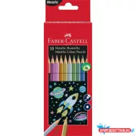   Színes ceruza készlet, hatszögletű, FABER-CASTELL, 10 különböző metál szín