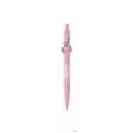   Golyóstoll, 0,8 mm, nyomógombos, rózsaszín tolltest, ICO "Axolotl", kék