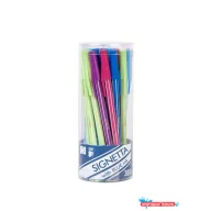   Golyóstoll, 0,7 mm, kupakos, henger alakú tartóban, ICO "Signetta Mix", kék