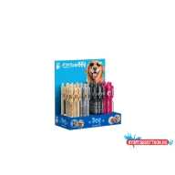   Golyóstoll display, 0,8 mm, nyomógombos, kutyás tolltest, ICO "Dog", kék