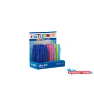   Golyóstoll display, 0,7 mm, nyomógombos, vegyes tolltest, ICO "Student", kék