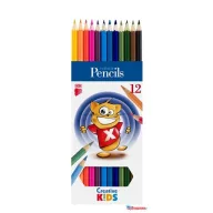   Színes ceruza készlet, hatszögletű, ICO "Creative Kids", 12 különböző szín