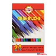   Színes ceruza készlet, henger alakú, famentes, KOH-I-NOOR "Progresso 8758/24", 24 különböző szín