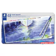   Akvarell ceruza készlet, hatszögletű, fém doboz, STAEDTLER "Karat® aquarell 125", 48 különböző szín
