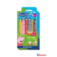   Színes ceruza készlet, hatszögletű, jumbo, STAEDTLER „Noris® junior 140", Peppa malac, 6 szín