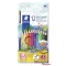 Akvarell ceruza készlet, hatszögletű, ecsettel, STAEDTLER "Noris® aquarell 144 10", 12 különböző szín
