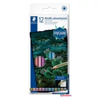   Színes ceruza készlet, hatszögletű, STAEDTLER® "metallic 146M", 12 különböző metál szín