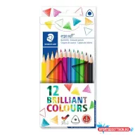   Színes ceruza készlet, háromszögletű, STAEDTLER "Ergo Soft 157", 12 különböző szín