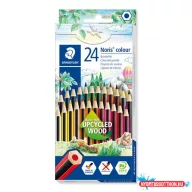   Színes ceruza készlet, hatszögletű, STAEDTLER "Noris Colour 185", 24 különböző szín