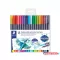 Ecsetirón készlet, 0,5-0,8/1,0-6,0 mm, kétvégű, STAEDTLER "3001", 18 szín