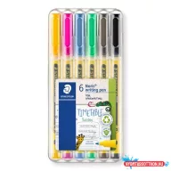   Tűfilc készlet, 0,6 mm,  STAEDTLER "Noris® 307", 6 különböző szín