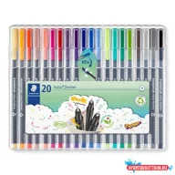   Tűfilc készlet, 0,3 mm, STAEDTLER "Triplus 334", 20 különböző szín