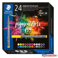   Ecsetirón készlet, STAEDTLER "Pigment brush 371", 24 különböző szín