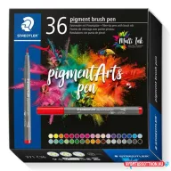   Ecsetirón készlet, STAEDTLER "Pigment brush 371", 36 különböző szín