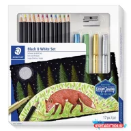   Színes ceruza készlet, hatszögletű, hegyezővel, dekormarkerrel, STAEDTLER "149 C", 12 különböző