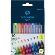   Golyóstoll készlet, 0,5 mm, kupakos, SCHNEIDER "Vizz", vegyes színek
