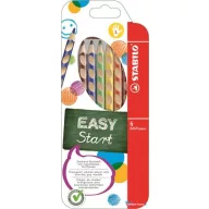   Színes ceruza készlet, háromszögletű, balkezes, STABILO "EasyColours", 6 különböző szín
