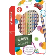   Színes ceruza készlet, háromszögletű, jobbkezes, STABILO "EasyColours", 12 különböző szín