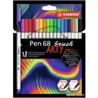   Ecsetirón készlet, STABILO "Pen 68 brush ARTY", 18 különböző szín
