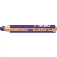   Színes ceruza, kerek, vastag, STABILO "Woody 3 in 1", viola