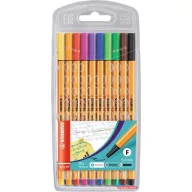   Tűfilc készlet, 0,4 mm, STABILO "Point 88", 10 különböző szín