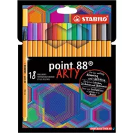   Tűfilc készlet, 0,4 mm, STABILO "Point 88 ARTY", 18 különböző szín