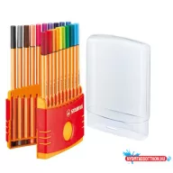   Tűfilc készlet, 0,4 mm, STABILO "Point 88 ColorParade", 20 különböző szín