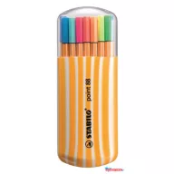   Tűfilc készlet, 0,4 mm, STABILO "Point 88 Zebrui", 15+5 különböző szín