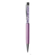  Golyóstoll, világoslila, felül világoslila SWAROVSKI® kristállyal töltve, 14 cm, ART CRYSTELLA®