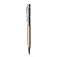   Golyóstoll, arany, felül fekete SWAROVSKI® kristályokkal töltve 14 cm, ART CRYSTELLA®