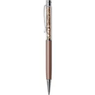   Golyóstoll, rózsa-arany, felül topáz SWAROVSKI® kristállyal töltve, 14 cm, ART CRYSTELLA®