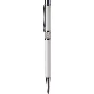   Golyóstoll, fehér, középen fehér SWAROVSKI® kristállyal töltve, 14cm, ART CRYSTELLA®