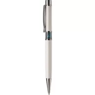   Golyóstoll, fehér, középen türkiz SWAROVSKI® kristállyal töltve, 14cm, ART CRYSTELLA®