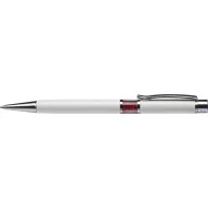   Golyóstoll, fehér, középen light siam piros SWAROVSKI® kristállyal töltve, 14cm, ART CRYSTELLA®